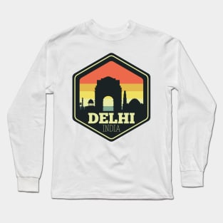 Delhi India Skyline Long Sleeve T-Shirt